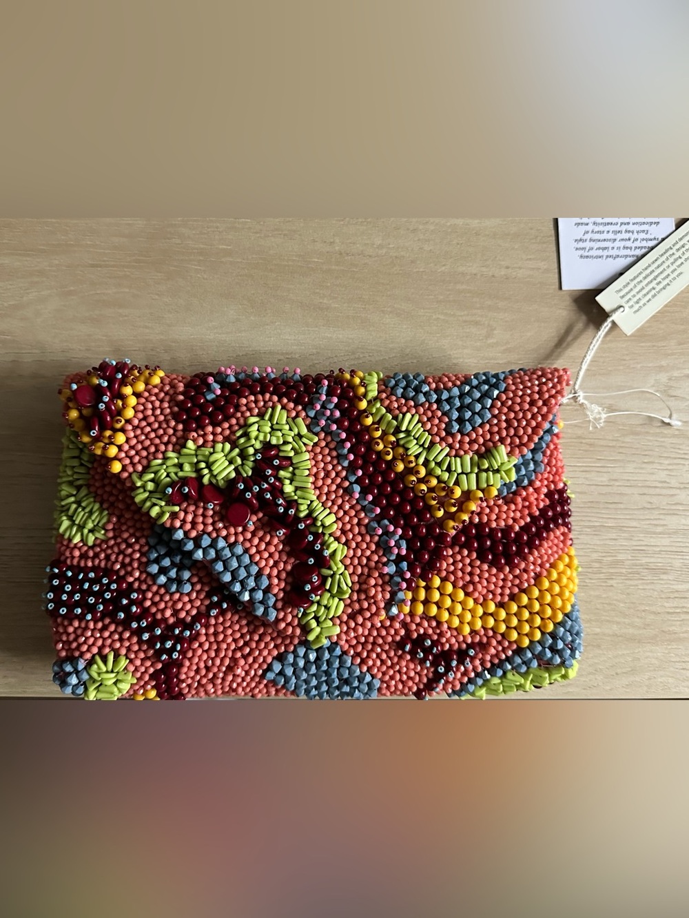 Handmade Beaded Clutch | Colorful Statement Evening Bag | Boho Art Purse